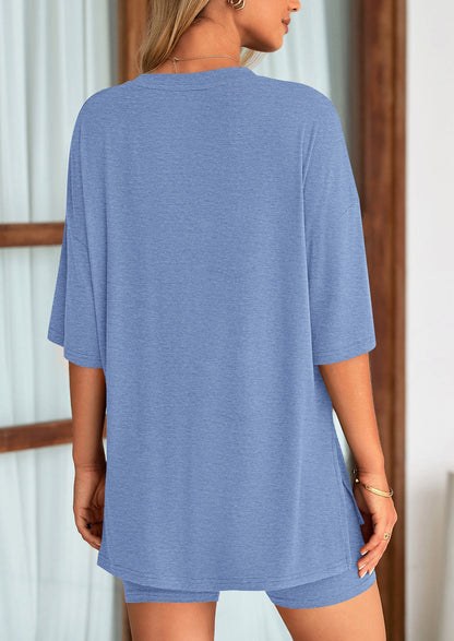 Summer set™: oversized shirt & biker shorts