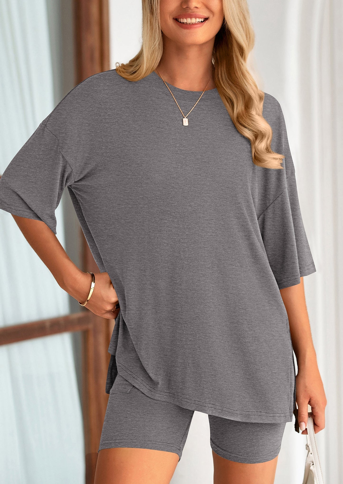 Summer set™: oversized shirt & biker shorts