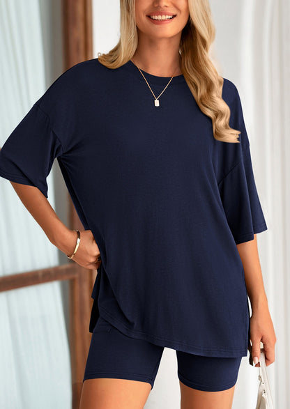 Summer set™: oversized shirt & biker shorts
