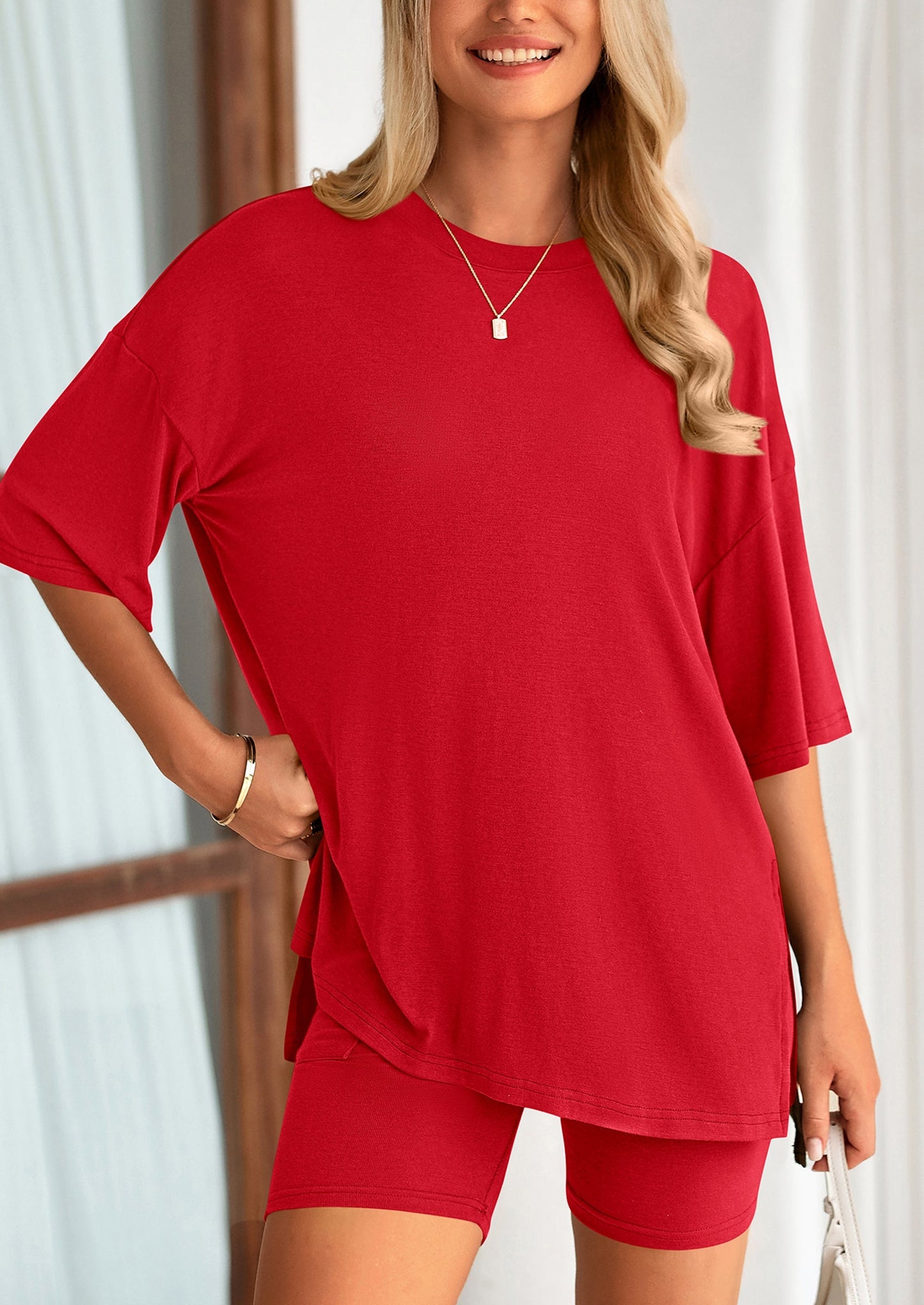 Summer set™: oversized shirt & biker shorts