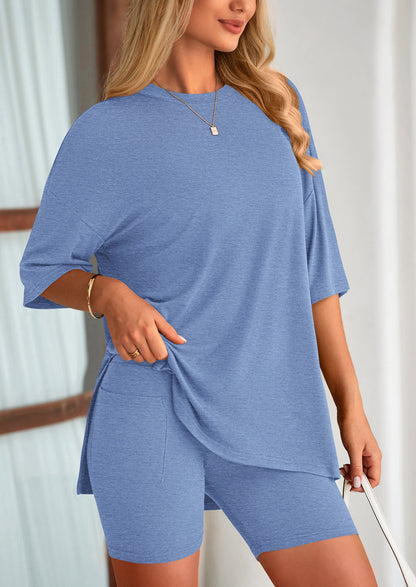 Summer set™: oversized shirt & biker shorts